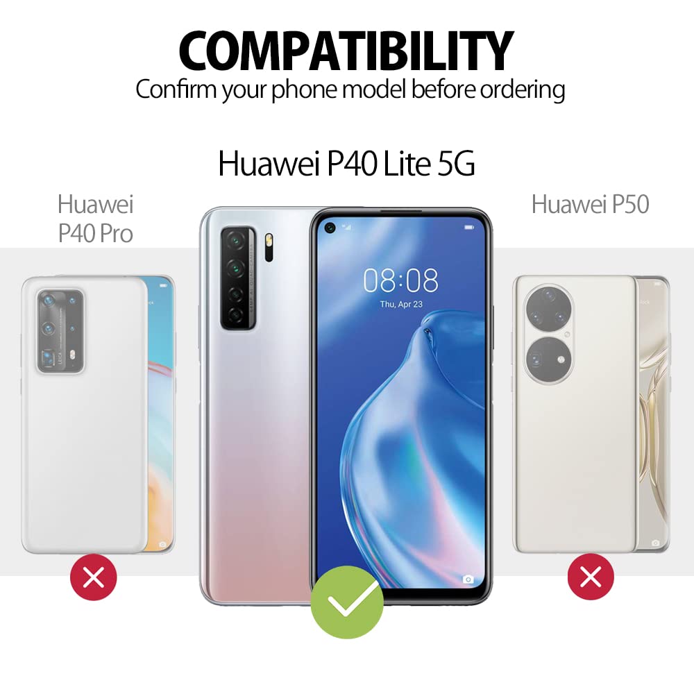 MyGadget Custodia Con Cordino Per Huawei Mate 40 Pro 5G - Cover Trasparente Antiurto Con Laccio Regolabile - Nero