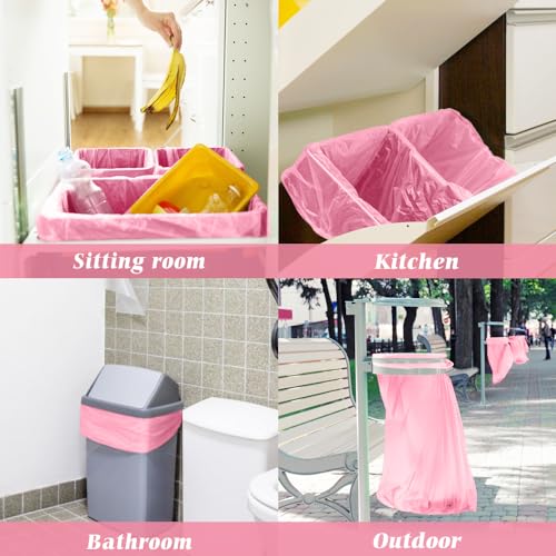 Image of Colorful Clear Strong Tall Kitchen Trash Bags 13 Gallon 100 Counts,Fit 10,13,15,16,18 Gal Garbage Bags by Teivio, Bin Liners, Plastic Bags for home Office Bathroom,Multicolor