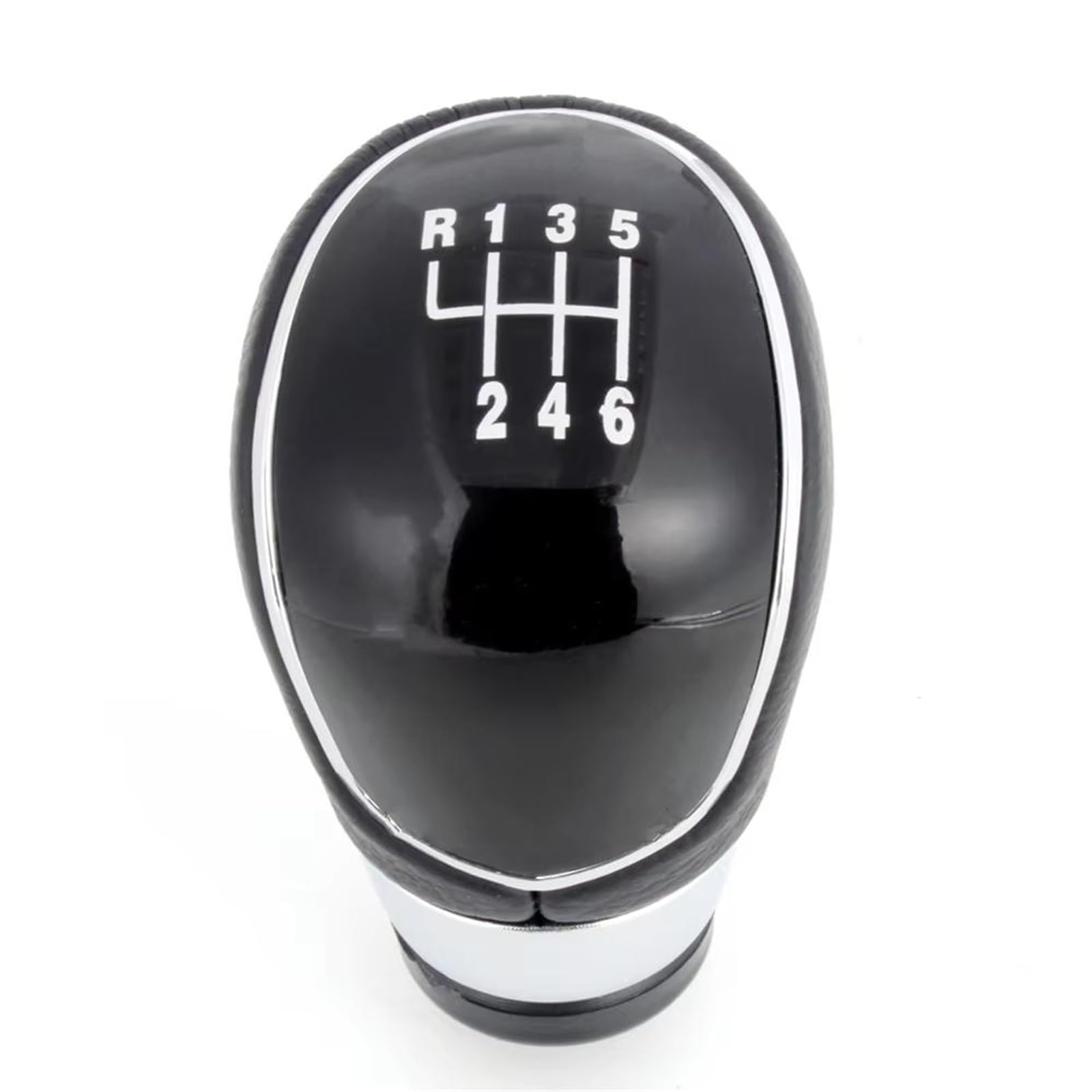 EFDDTBHE Compatible with Fiesta 2008 2009 2010 2011 2012 Silver Black Gear Shift Knob 5 Gear 6 Speed Manual Gear Shift Knob Boot Shifter Handle(6 Speed Knob)