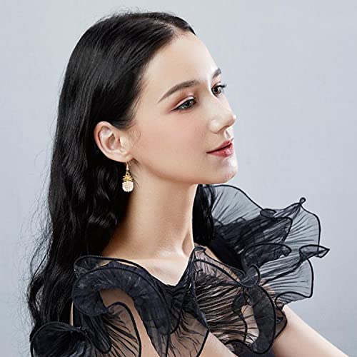 Cute-14k-Gold-Sparkly-Crystal-Pineapple-Dangle-Drop-Earrings-Colorful-Pearl-Pineapple-Hook-Earrings-for-Women-Hawaiian-Vacation-Beach-Party-Dangle-Drop-Fruit-Earring