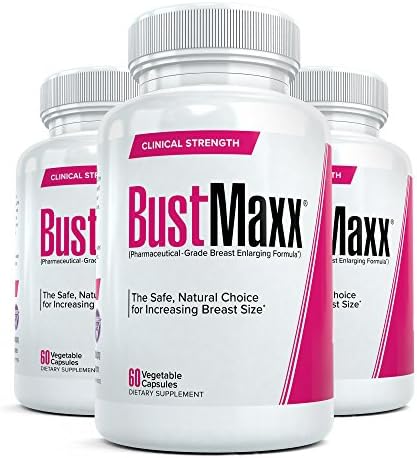 BustMaxx: The Most Trusted Breast Enhancement Pills - Natural Breast Enlargement to Increase Breast and Bust Size, 60 Capsules (3 Bottles)