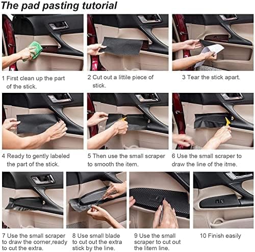 Miniatura 7 de Lypumso Rollo de vinilo de acero al carbono negro mate, adhesivo de repuesto sin burbujas antiarrugas, vinilo autoadhesivo de alta calidad, vinilo