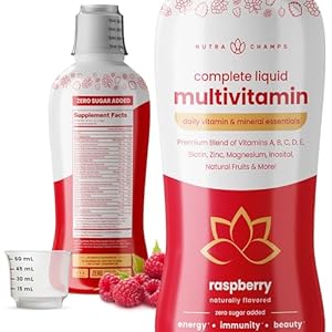 NutraChamps Complete Liquid Multivitamins | No Added Sugar | Vitamins for Women, Men & Kids | Vegan Liquid Vitamin Multimineral Supplement | Energy, Immunity & Beauty