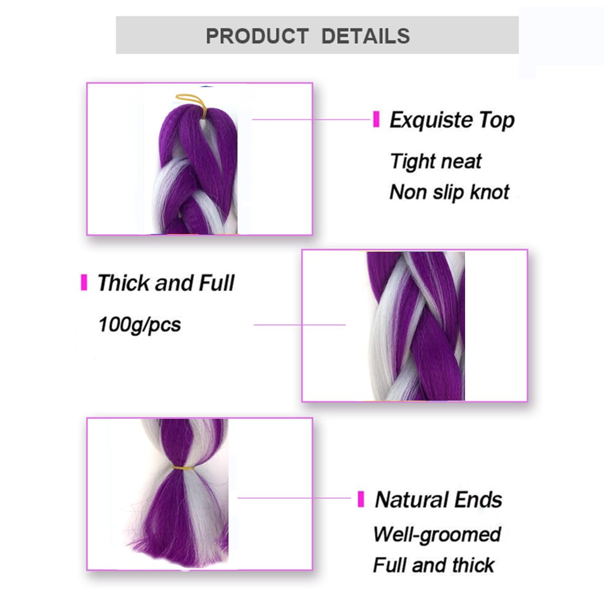 Ombre Braiding Hair 24inch Synthetic Kanekalon Hair Extensions Afro Crochet Braids Twist for Women 1528 - Image 4
