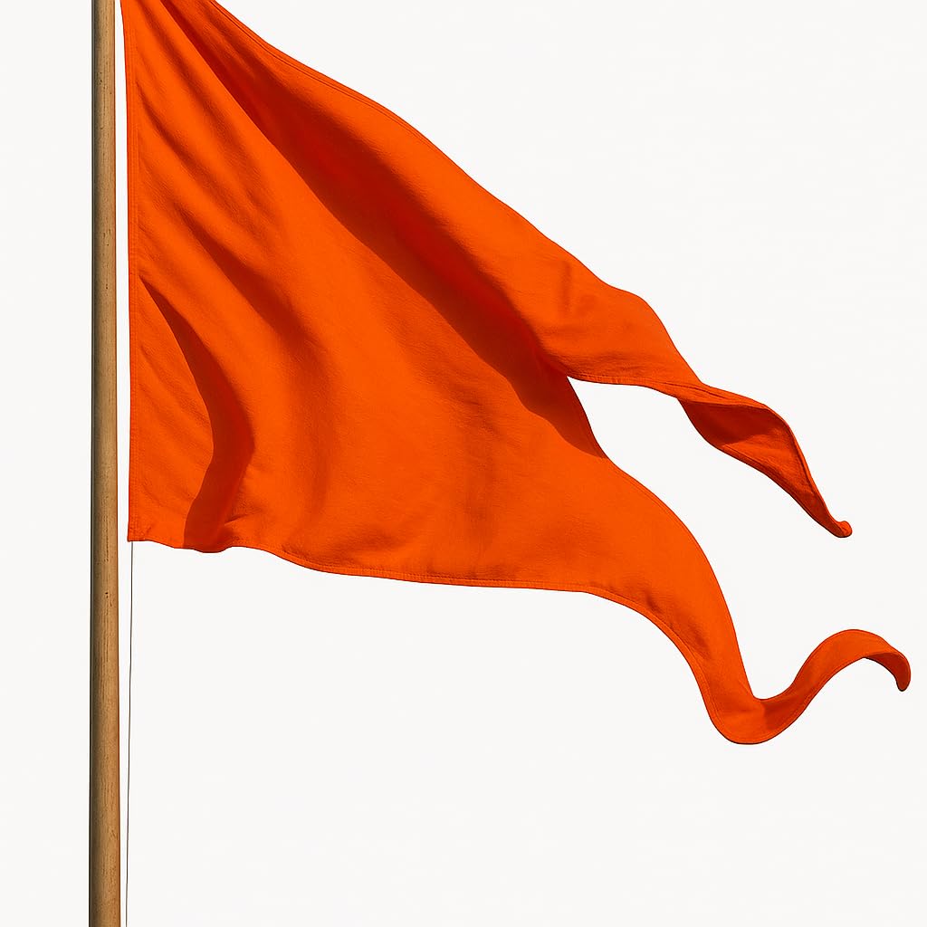 Bhagwa Kesari Saffron Flag for Hindu Sanatan Dharma – Satin Fabric Orange Jhanda for Mandir, Pooja & Car – Religious Dhwaj for Festivals & Spiritual Use (Size: 60/40 inch