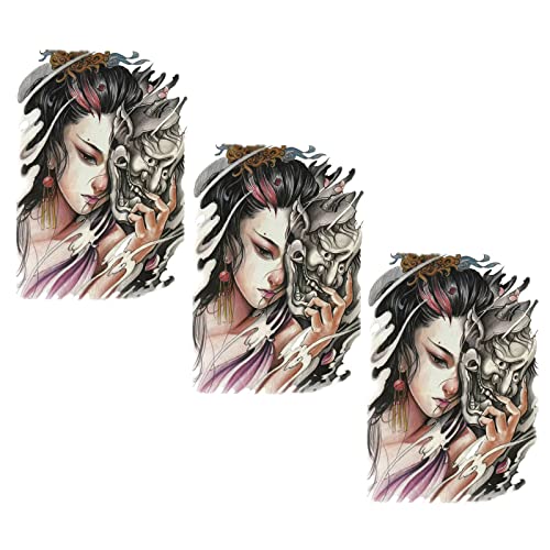 GUIYUN 3PCS Temporaire Etanche Grande Figure Tatouages 19*14 Pouces Sexy Réaliste Décorations Dragon Fantôme Totem Tatouages pour Hommes Femmes(50) Cover