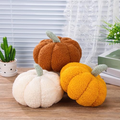 Namalu 3 Pcs Thanksgiving Pumpkin Pillows 3D Throw...