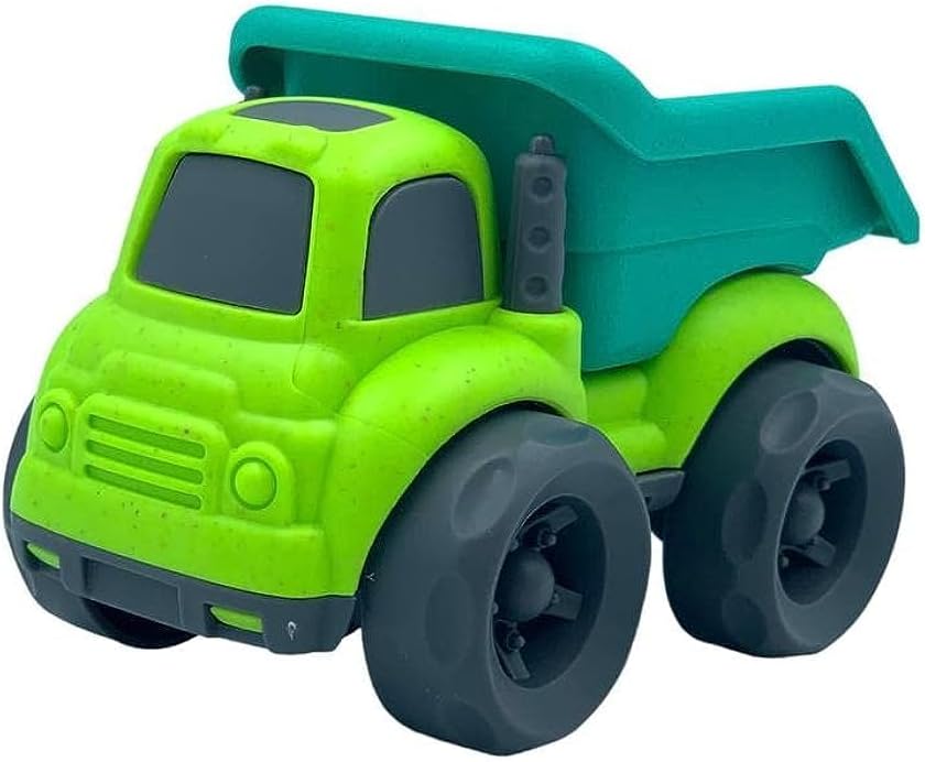 joodiDump Truck 11cm Made from Wheat straw which is Biodegradable and Eco-Friendly Plastic, Free wheel toy car Help to play and learn to care about the environment.