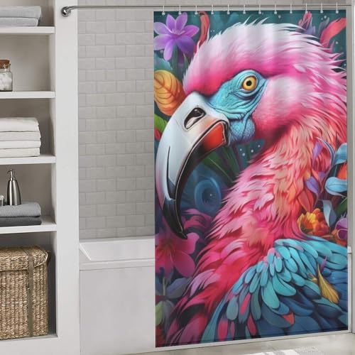 Rideau de douche 140x183 cm étanche en polyester lavable blanc - 2