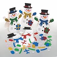 Baker Ross FC123 Snowman Card Kits - Pack of 6, Card Making Kit for Kids, Make Your Own Christmas Cards, Ideal Festive Arts and Crafts Project