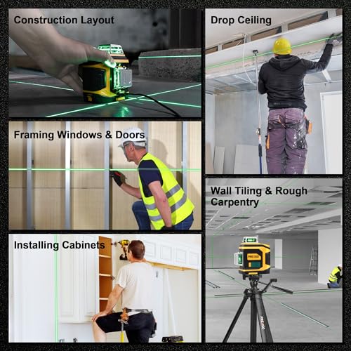 Prexiso TOOLS-436 Rechargeable 360° Self Leveling Green Laser Level With Tripod, Magnetic Base, Glasses - For Construction, Tile thumb #4