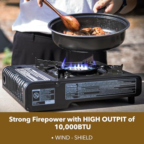 The First Penguin Portable Camping Stove - with Carrying Case 10,000 BTU Great for Emergency Preparedness Kit, High Power Butane Stove, Perfect for Camping, Hiking and Emergency-Grey - Image 6