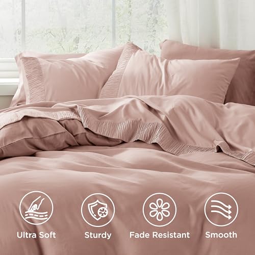Image of Bedsure Twin XL Sheets Dorm Bedding - 3 Pieces Soft Extra Long Twin Sheets, Breathable & Cooling Bed Sheets Set, Oeko Tex, Easy Care Microfiber for Women, Men, Pink