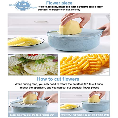 Cortador múltiple de verduras con 5 cuchillas y contenedor miniatura 7