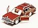 1979 Chrysler Lebaron Town & Country Wagon, Red with Woodie Siding Motormax 73331-1/24 Scale Diecast Model Car