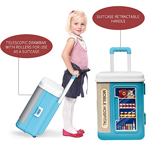 Doctor Toy Kit for Kids,3 in1 Pretend Doctor Workbench ,with Lights, Sounds.27Pcs Electronic Stethoscope,Doctor Medical Play Toys Set.for 2.3.4.5.6 yrs Girls/boy