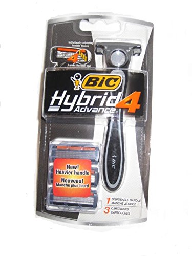BIC Hybrid 4 Disposable Razors with 3 Cartridges (Pack of 2)