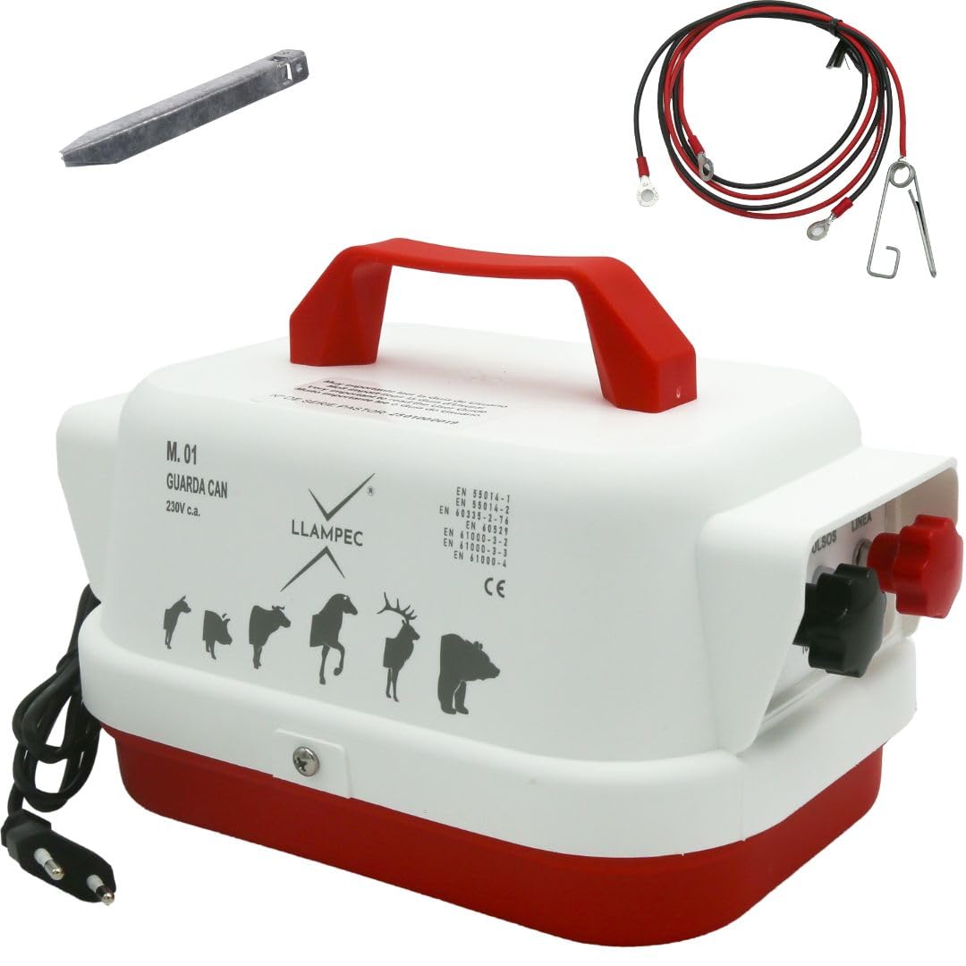 Llampec Pastor Eléctrico 01 Guarda Can con Conexión a Red 230v – 2,5 J - 9.000 V - 15 km de Alcance – Cerca eléctrica Para Perros, Caballos, Cerdos y Vacas – Fabricado en España