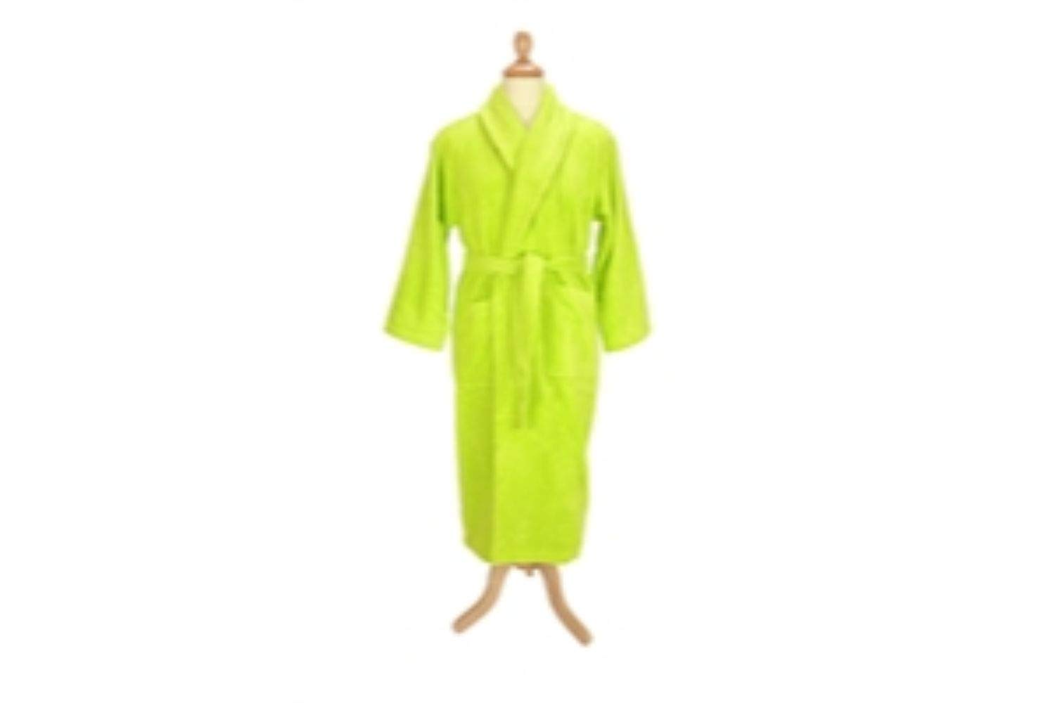 A&R Towels & Bathrobes ARTG Robezz® - Accappatoio con collo sciallato, in spugna, taglia XXS - verde limone