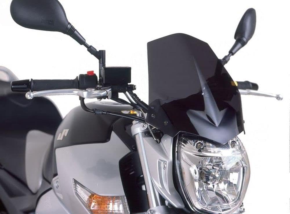 Puig 4117N Naked New Generation Sport sportiva e aerodinamica in acrilico da 3 mm con design rialzato che migliora la protezione e mantiene un’ampia visibilità, Nero