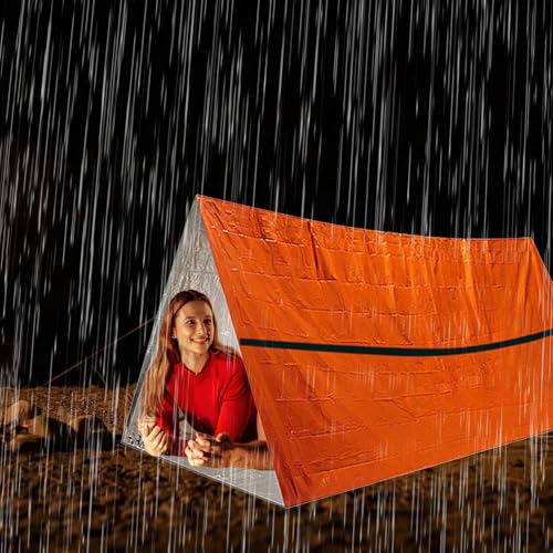 Generisch Schlafsäcke zum Überleben, tragbarer Thermoschlafsack,Wasserdichter Schlafsack Survival Bivy Sack - Kompakter, Leichter Outdoor-Zubehör, tragbarer Überlebensschutz zum Wandern – Bild 3