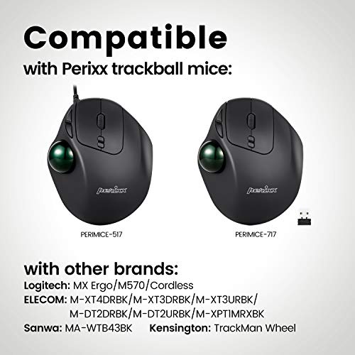 Image of Perixx Peripro-303GLG Trackball, 1.34 Inch Replacement Ball for Perimice and M570, Glossy Green