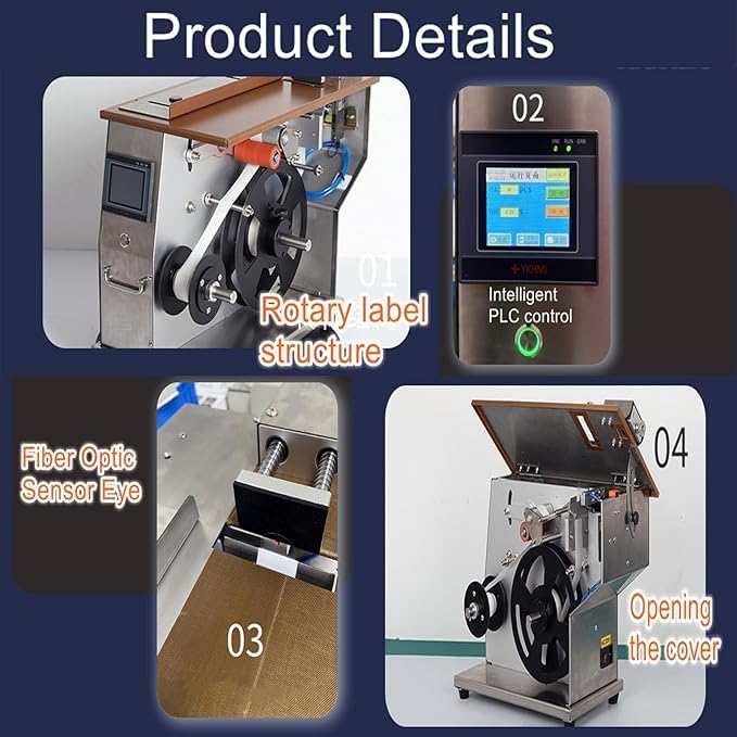Etichettatrice industriale ad angolo retto ad alta velocità con touch screen PLC, potenza 200W, 30-60 etichette/min, compatibile con etichette antimanomissione