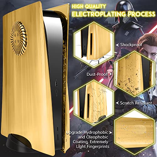 SIKEMAY PS5 Cover Plates Electroplated, PS5 Accessories Faceplates with Vented Design for Disc Editi