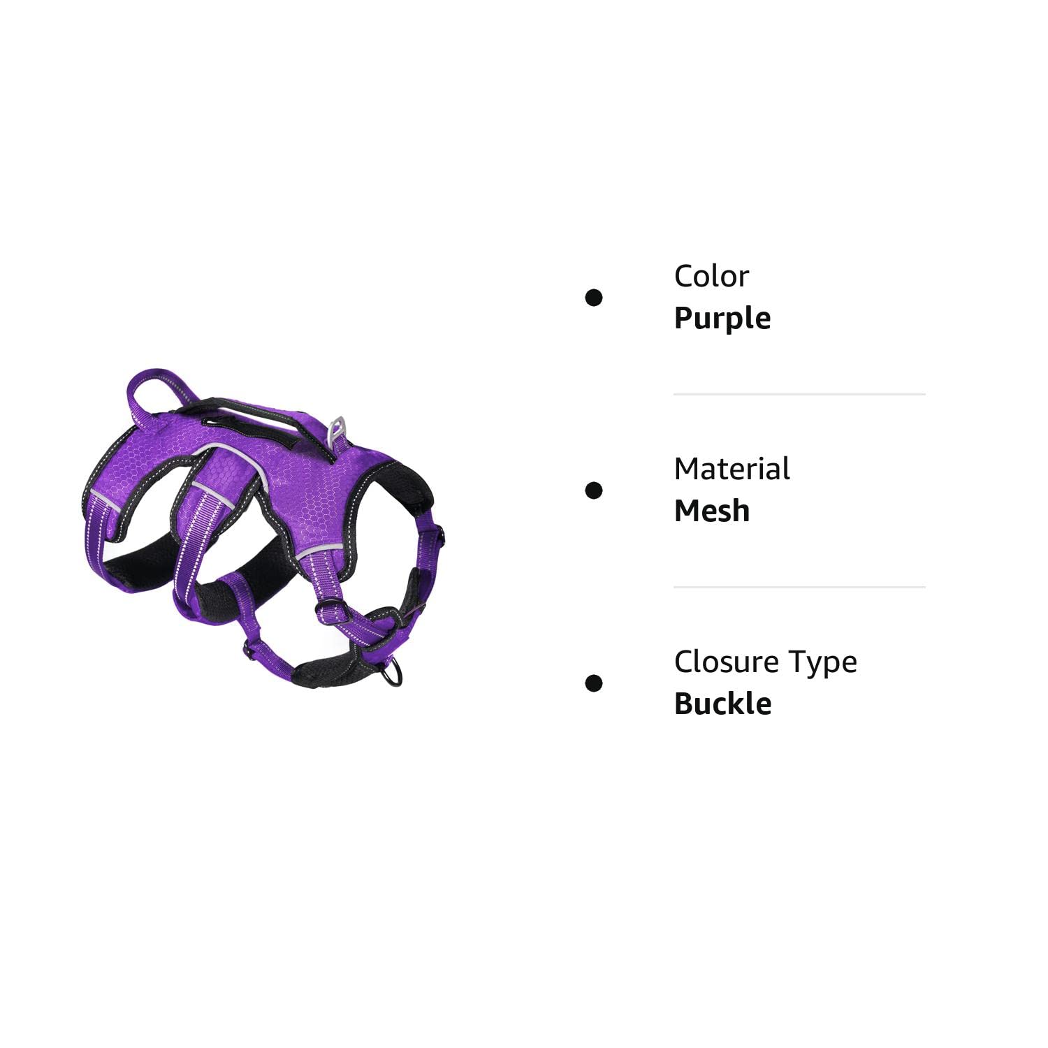 Tuff Pupper Updated for 2022 - Tracker No Escape Dog Harness | Dual Escape Proof Leash Attachments | 5 Point Adjustable Fit Harness for Dogs | Padded Dog Harness for Comfort | Handle Dog Lift Harness