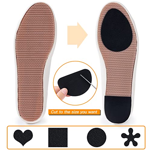 Image of GADEBAO Non-Slip Shoes Pads, 8 Pcs Anti-Slip Shoe Grips on Bottom of Shoes, Silicone Self-Adhesive Sole Protector (Black-2 Shapes)