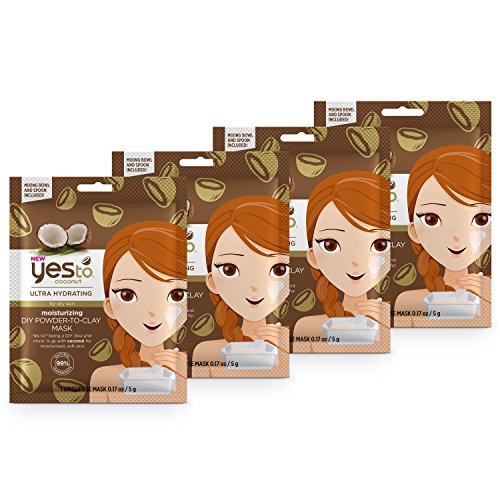 Yes To Coconut Moisturizing DIY Powder-to-Clay Mask Bundle (4 Single Use Masks)