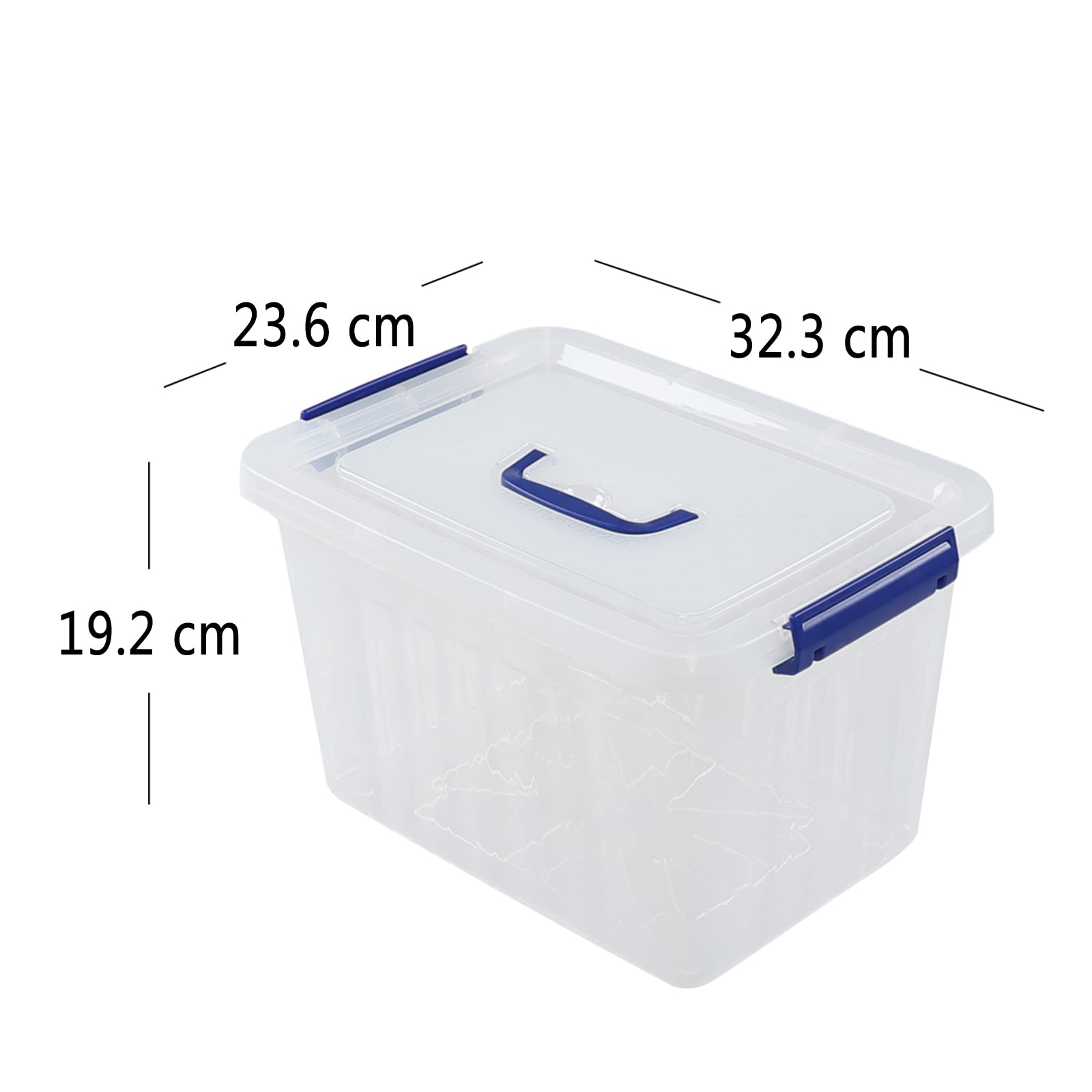 10 Scatole Portaoggetti Trasparenti Con Coperchio - 90 Litri - In Tessuto PP - Per Trasloco, Campeggio, Biancheria, Vestiti