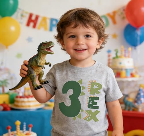 Image of Toddler Boys Girls 3rd Birthday Shirts for Baby Kids 3 Years Old Birthday Outfit for Party Short Sleeve Tshirt