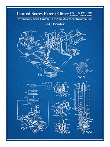Studio 21 Graphix 1992 3D Printer Patent Print Poster 18x24