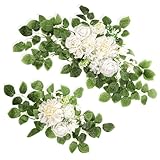 2PCS Wedding Arch Artificial Flowers, 27.5, 19.6 Inch Weddings Flowers Decorations Artificial Weddings Arch...