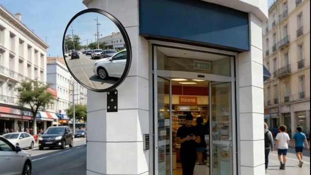 Miroir De Sécurité Convexe De 30,5 Cm, Angle Réglable Et Large Vue Pour Garage Et Allee Assistant De Parc Miroir De Securite Incurve Avec Support De Fixation Reglable Pour Interieur Et Exterieur