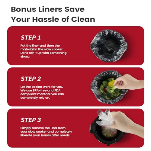 Koocsmallslowcooker2quartfreelinersincludedforeasycleanupupgradedceramicpotadjustabletempnutrientlossreductionstainlesssteelredround Urban Country Home Decor Kooc small slow cooker 2 quart free liners included for easy clean up upgraded ceramic pot adjustable temp nutrient loss reduction stainless steel red round urban country home decor
