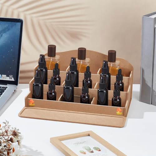 Image of PH PandaHall 3 Tier Wooden Paint Storage Rack Model Paint Organizer Density Board Miniature Paint Holder Ink Display Rack Spice Shelf for Home Studio School Essencial Oil Organizer 12x8.6x5.9 Inches