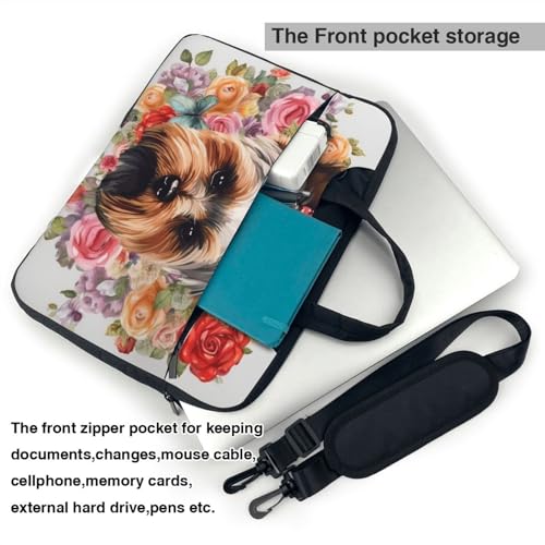 Bolso de hombro para laptop con diseño floral unisex miniatura 3