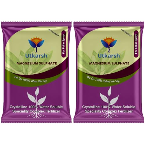 Image of Utkarsh Epsom Salt - Magnesium Sulphate for Plants Growth and Home Garden | 100% Water Soluble Fertilizer | Enhances Photosynthesis & Nutrient Uptake (1.8 Kg; Pack of 2 of 900 gm)