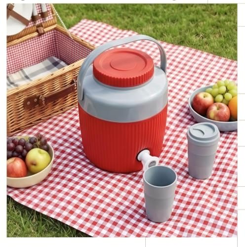 Image of Insulated Water Jug with Leak Proof Tap, 3 Litre, Red | eco Friendly