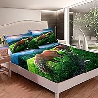 Avocado Spannbettlaken 120x200cm - 3D Cartoon Design Mit 2 Kissenbezügen