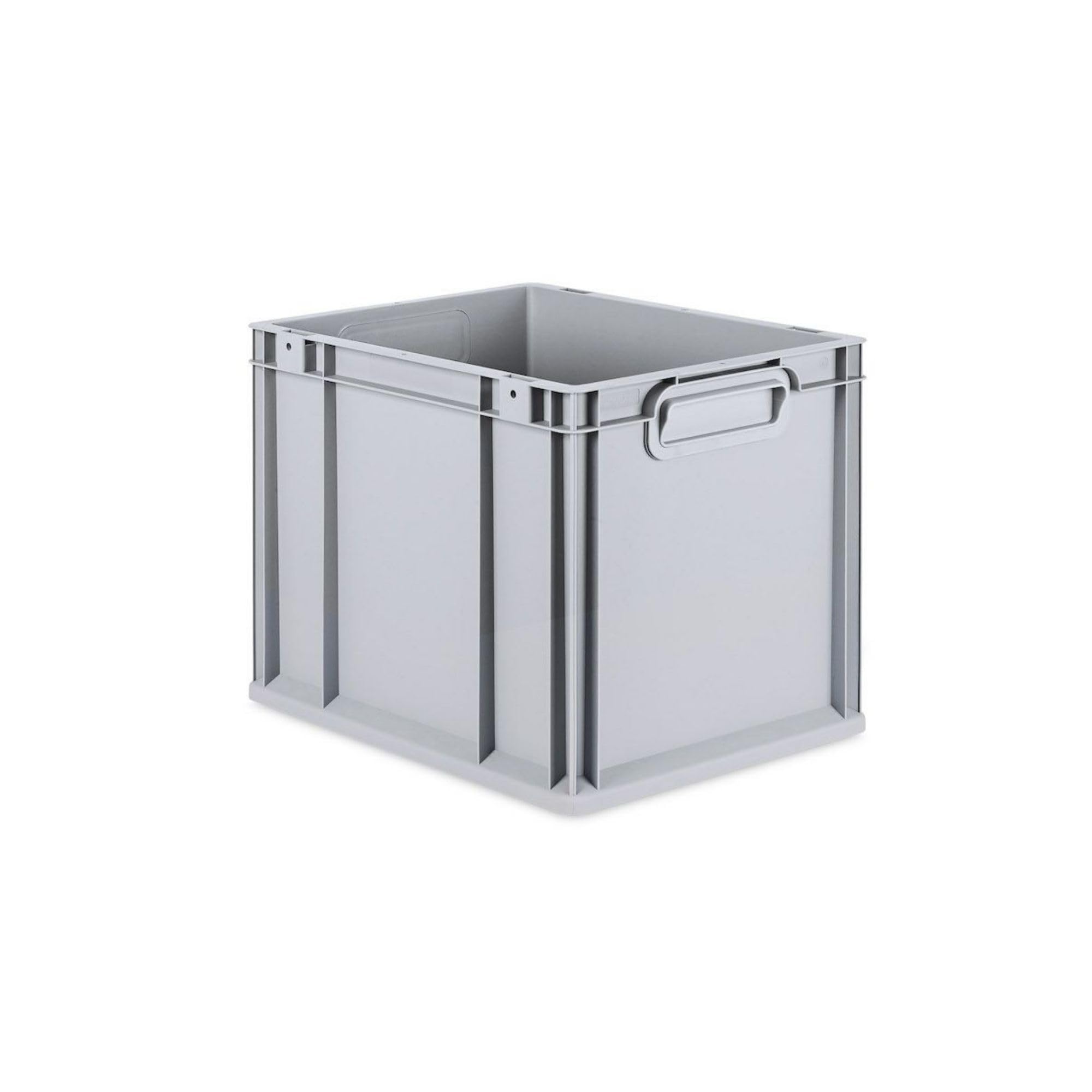 PROREGAL SET SUPER ÉCONOMIQUE 4x Bac Euro NextGen Economy avec couvercle d'appui et 4x fermetures à glissière jaunes | Poignées fermées | HxLxP 32x30x40cm | 30 litres | Eurobox, empilables