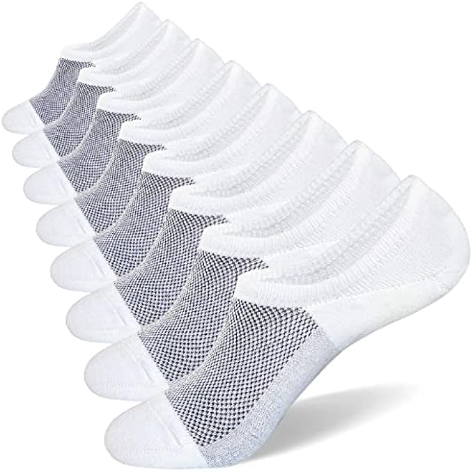 SIXDAYSOX No Show Socks for Men 6/8 pack Cotton Thin Low Cut Non Slip for Loafer Flats Sneakers 5-8/9-11/12-15
