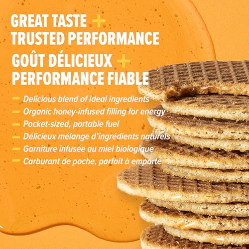 Image of HONEY STINGER Organic Salted Caramel Waffles, 1.06 Ounce (Pack of 12) | sports-nutrition-endurance-and-energy-bars