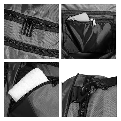Gym Bag with Shoe Compartment for Men and Women -Durable, Water-Resistant Sports Duffel for Fitness, Travel, and More (Gray)4