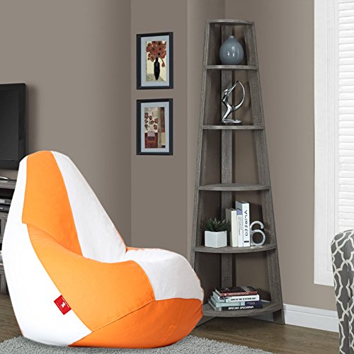 ComfyBean - Bean Bag Filled with Beans - Bean Bag - Size : Jumbo - Color : Orange White