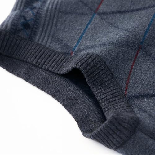 Bollrllr 2024 Winter Men's Wool Knitted Vest Fashionable Sleeveless Cardigan Vest Warm Retro Vest4