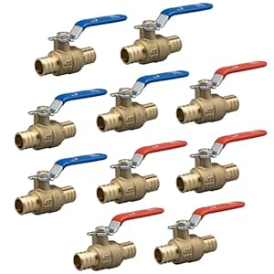 VANCOCO 3/4 Zoll Messing PEX Kugelhähne, 10 Stück