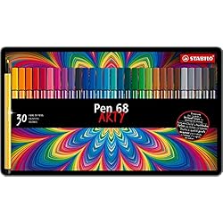 Rotulador STABILO Pen 68 - Caja de metal con 30 colores